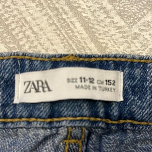 Zara Girls Denim Skirt with Silver Grommets - Size 11/12 - Picture 4 of 6
